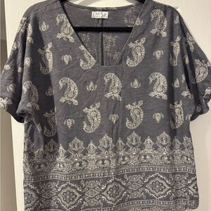 Maurices Charcoal Paisley Blouse